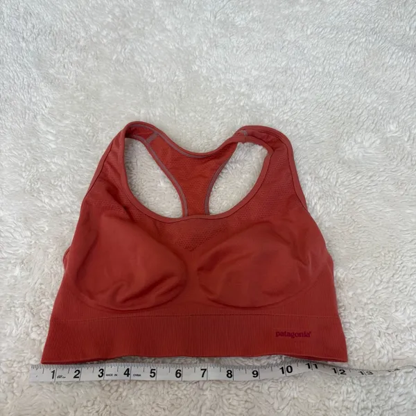 Patagonia Womens Racerback Sports Bra Workout Activewear Lightweight Orange M - Image 3