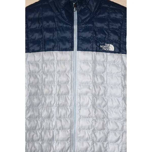 The North Face ThermoBall Eco Puffer Vest Womens M Blue Excellent Quilted Zip - Image 2