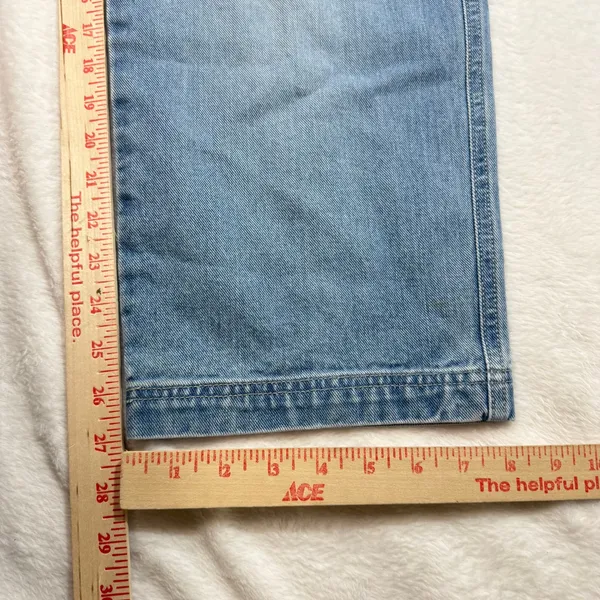 VTG Sonoma Carpenter Jean 12 Petite Cropped Denim Utility Pockets Light Wash 90s - Image 9