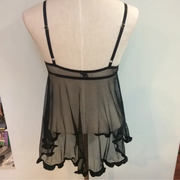 Victoria’s Secret black rhinestone bling babydoll - Image 3