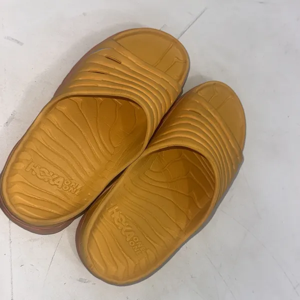 HOKA One One Unisex Orange Yellow Molded Ora Recovery Slide Sandals Size W10 M8 - Image 2