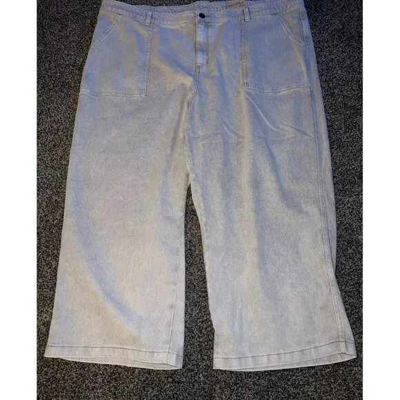 NWT‎ Universal Threads Cream Highest Rise Wide Leg Jean capris size 26W - Image 3