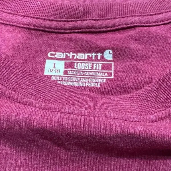 Carhartt Loose Fit Maroon Pocket Tee Shirt Women’s Large - Image 2