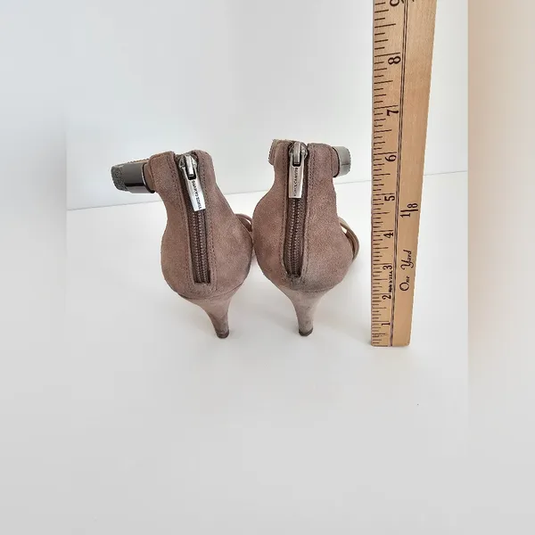 Vince Camuto Suede Rhinestone Ankle Strap Sandals – Taupe – Size 8 - Image 7