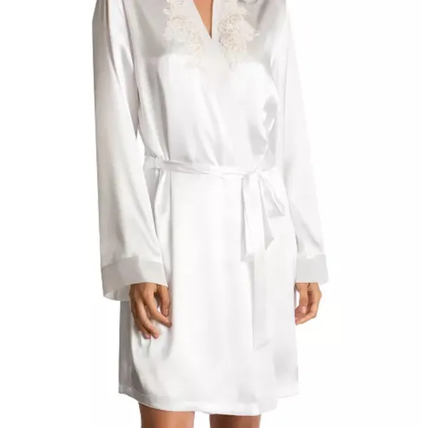 Linea Donatella Robe NWT White Sonya Embellished Satin Bridal Wrap Robe S - Image 3