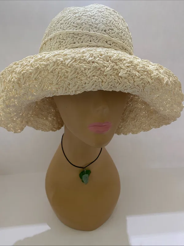 Cream Crochet Sun Hat with Wide floppy Brim - Women - Image 2