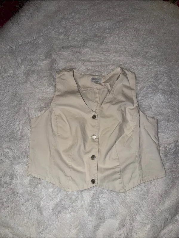 Sofia Jeans White/Cream Button - Image 3