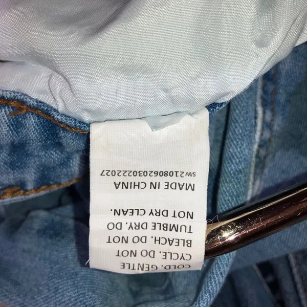 High Waist Straight Leg Jeans Women 25x28.5 Blue Retro Y2K Indie Released Hem - Image 11