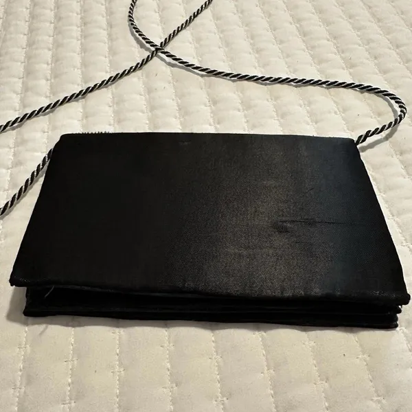 Women’s Black & Clear Beaded Bead Thin Shoulder Bag Evening Purse - Image 9