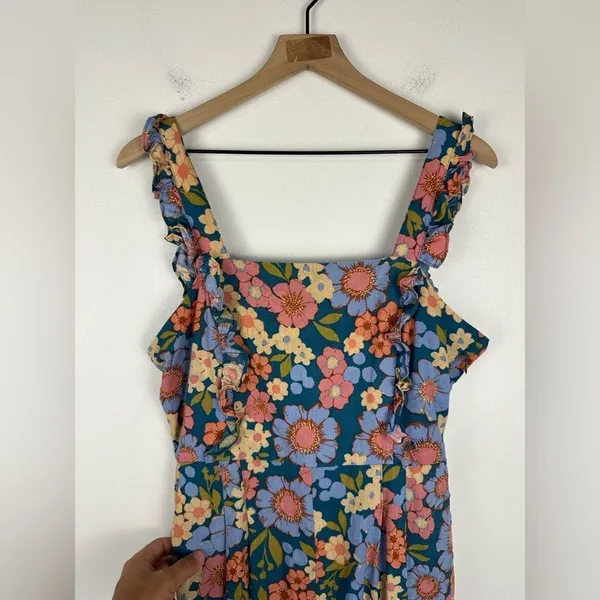 Princess Highway Linen Blend Wide Leg Ella Flora Jumpsuit Women’s Sz 12‎ cottage - Image 7