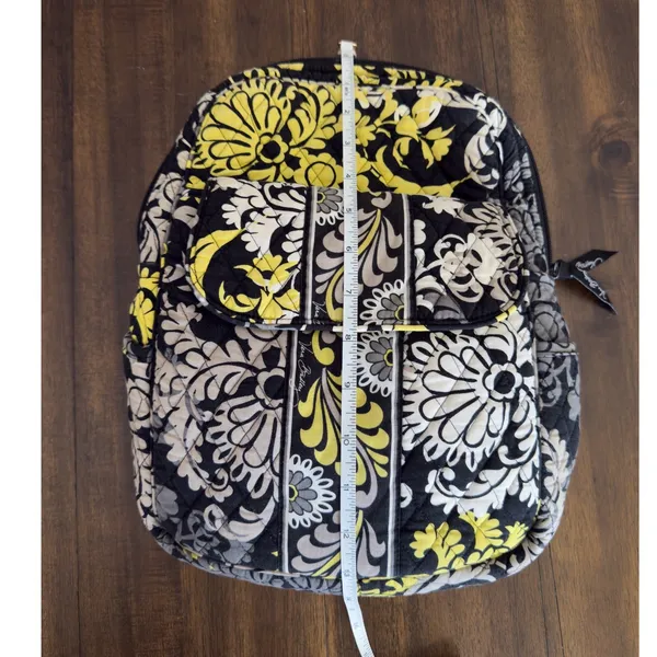 Vera Bradley Backpack Retired Baroque Yellow‎ Black Quilted Cotton Bag - Image 10