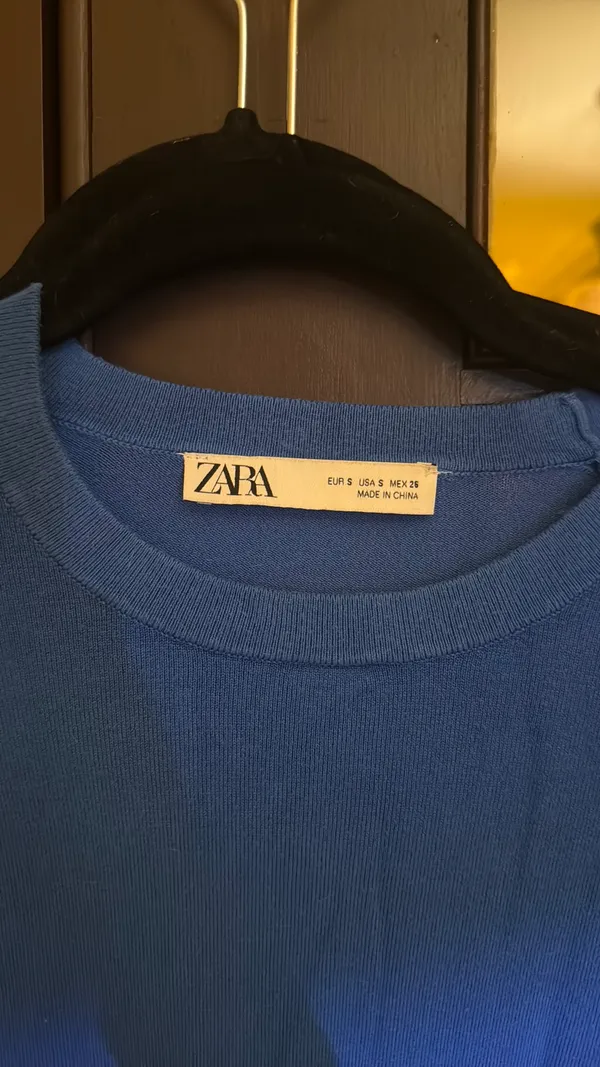 ZARA Long Sleeve Blue Sweater - Image 3