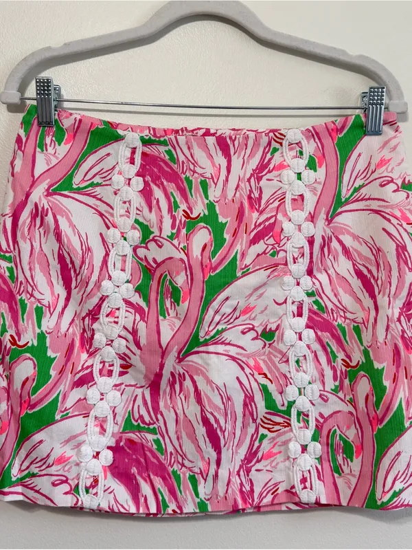 Lilly Pulitzer Marigold Pink Flamingo Colony Skort Women’s size 6 - Image 4