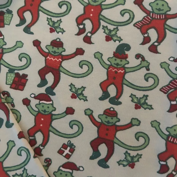 ROLLER RABBIT Women's Monkey Mas Pajamas Christmas Pajamas Size XS Matching Set - Image 5