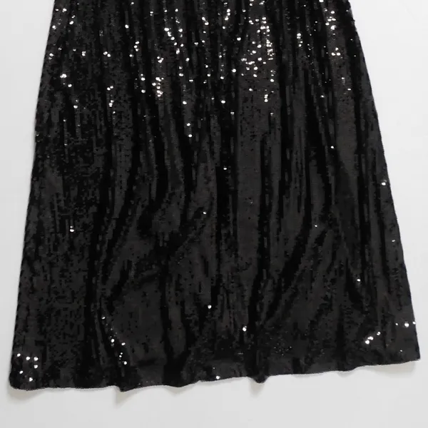 NWT!! WEWOREWHAT Black Sequin Halter Dress Full Length Maxi Glam Party‎ Size 2 - Image 9