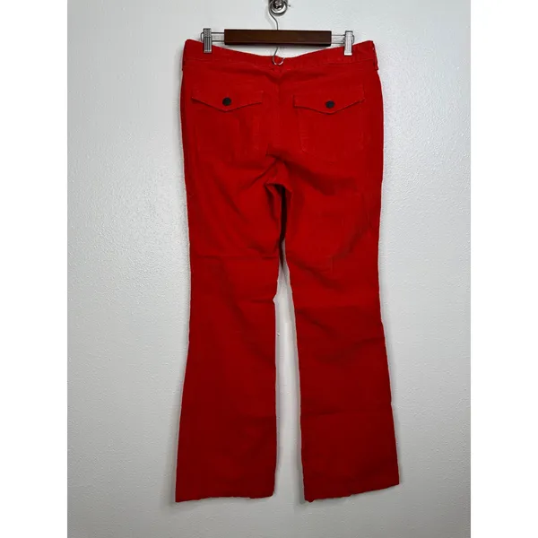 Eddie Bauer Red Corduroy Pants‎ Slightly Curvy Slightly Flared Size 6 Womens - Image 2