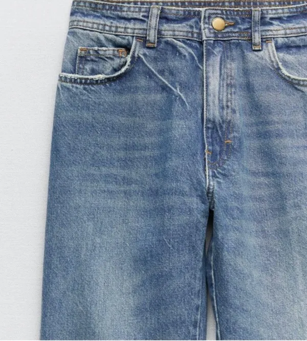 Zara The 70’s High Rise Full Length slim fit Jeans size 4 - Image 4