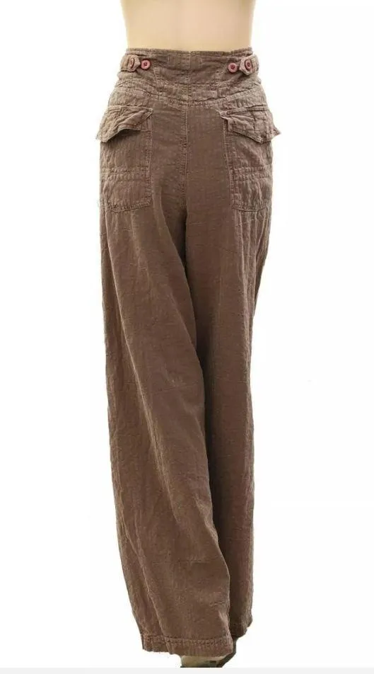Free people brown thin line chino pants - Image 3