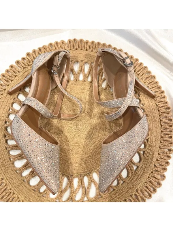 Carvela Kross Jewel Court Heels Glam EU 40.5 Neutral Jewel Crystal Rhinestone - Image 5