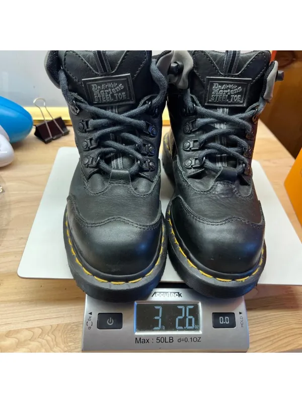 Dr. Martens 8877 Steel Toe Black Work Boots Size 4 US 6 England Made Vintage - Image 14