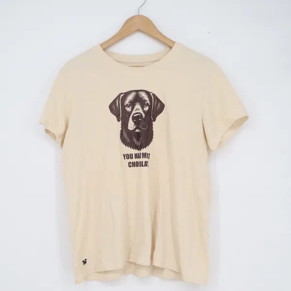 Life is Good Womens Large Crusher Tee Cream Chocolate Lab Graphic T-Shirt Cotton - Image 2