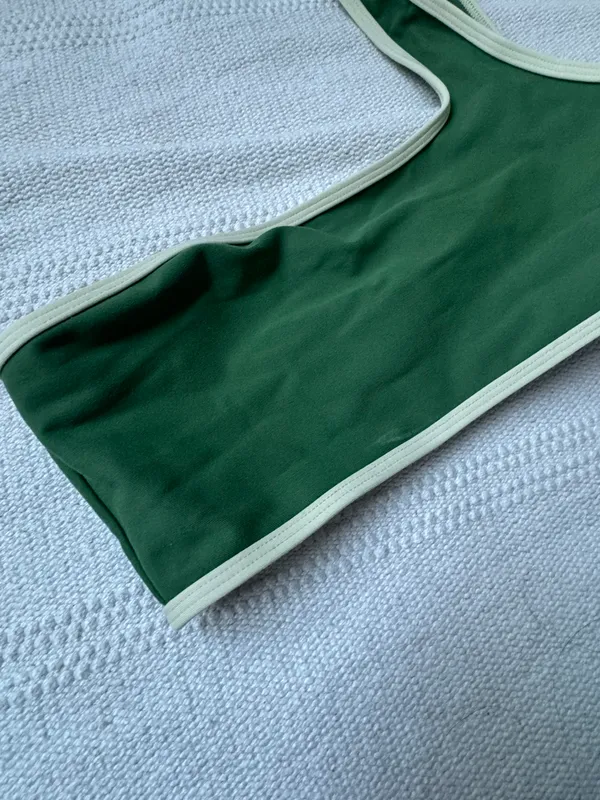 We Wore What contrast one shoulder top green / wheat NWT XS - Image 4