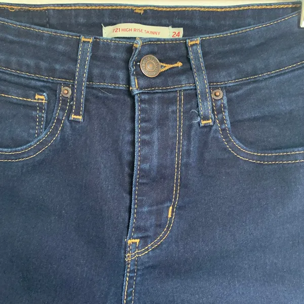 5/$25 Levi's Women's Sz 24 High Rise Skinny‎ Jeans Dark Wash Blue Denim Stretchy - Image 3
