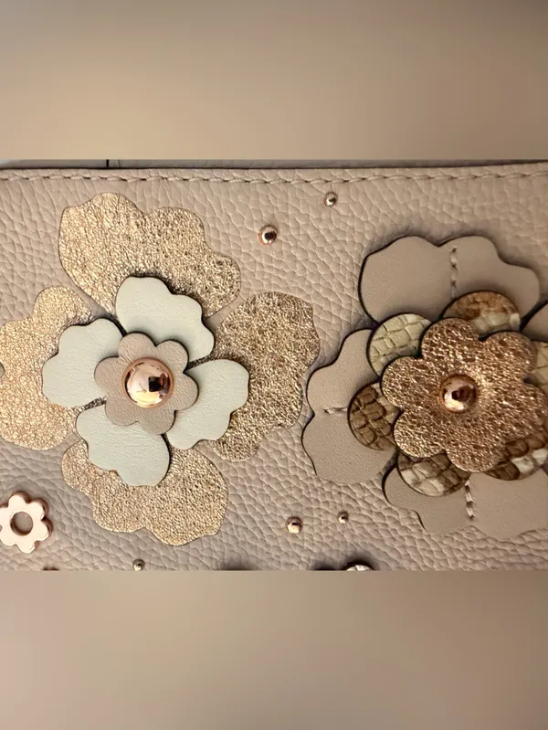 Michael Kors Pink Jet Set Floral Embellished Crossbody Purse - Image 4