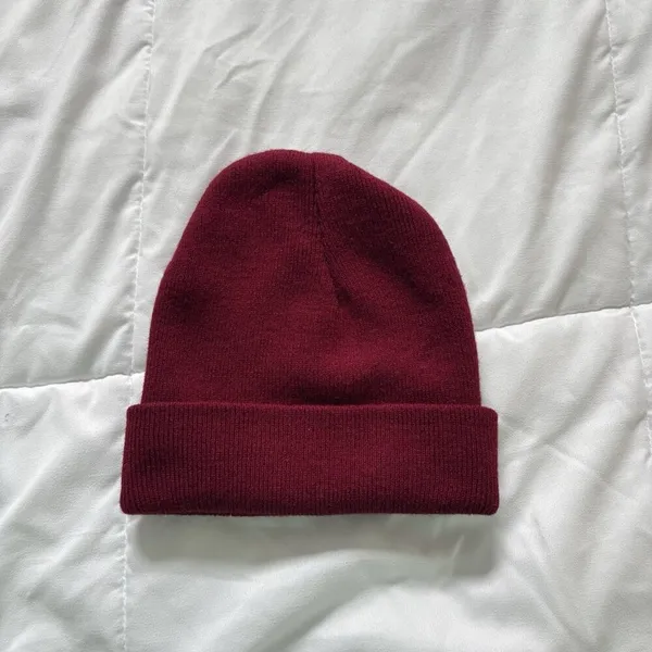 Think Less Act More Beanie Hat Winter‎ Fall Unisex Red White Acrylic - Image 4