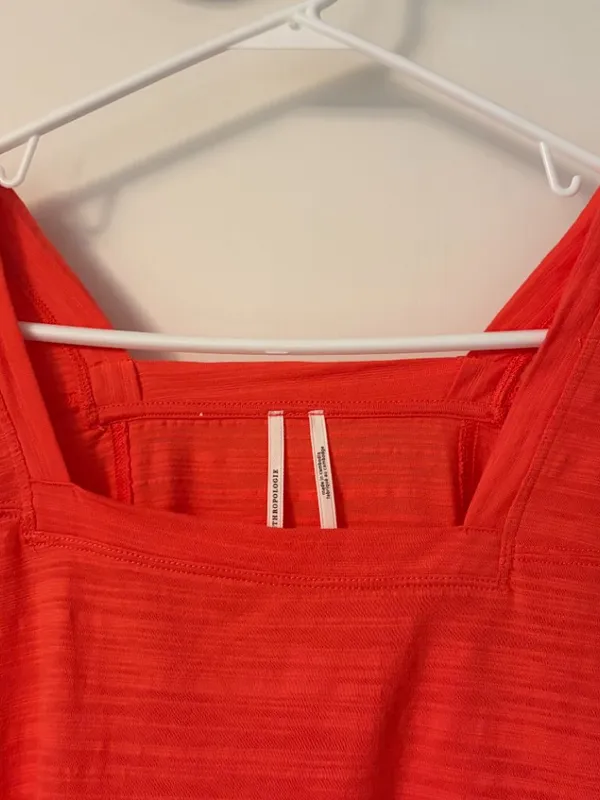 By Anthropologie square neck bright orange blouse size small - Image 4