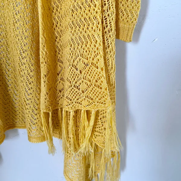 Boutique Yellow Knit Duster Cardigan Sweater - Image 5