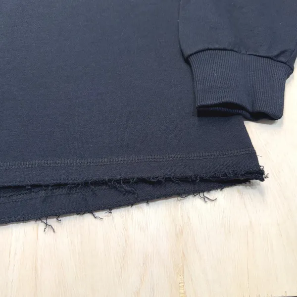 Alternative Apparel‎ Black Raglan Sweatshirt High Low Raw Hem Large Womens NWOT - Image 7