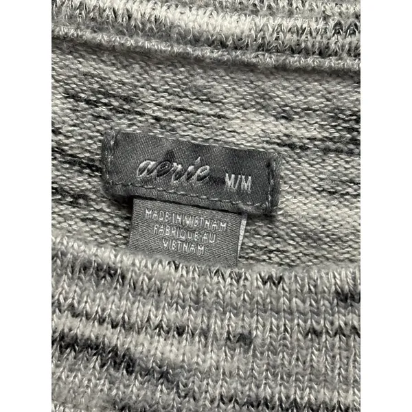 Aerie' Knit‎ Gray Sweater Long Sleeve Size Medium Soft Warm Round Neck Tie Waist - Image 2