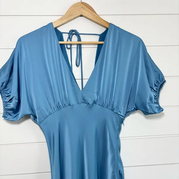 HELLO MOLLY WEDDING TO ATTEND SATIN MAXI DRESS BLUE Elegant Maxi Dress size 6‎ - Image 7