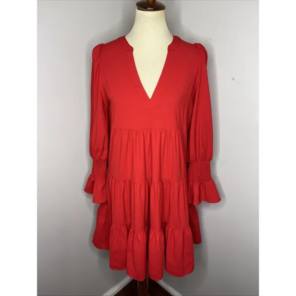 Tuckernuck POMANDER PLACE Red Crepe Kenzo Dress XS - Image 2