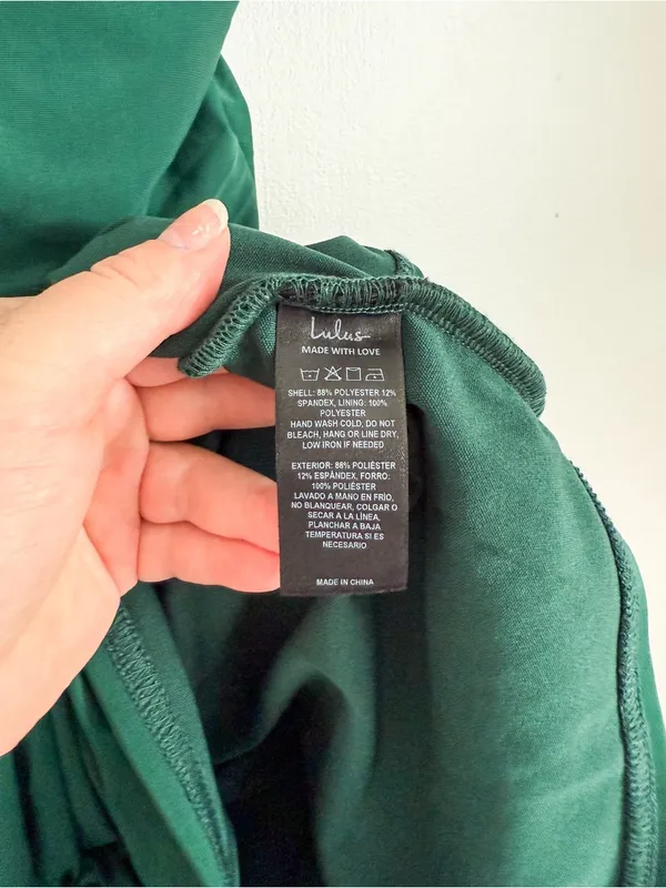 Lulu's Emerald Ruched Lace-Up Bodycon Mini Dress Size Small - Image 6