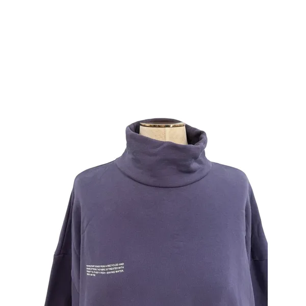 PANGAIA Purple Organic Cotton‎ Mock Neck Oversized Sweatshirt Size Small - Image 2