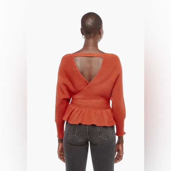 Idem ditto Rust Batwing Peplum Sweater - Image 12