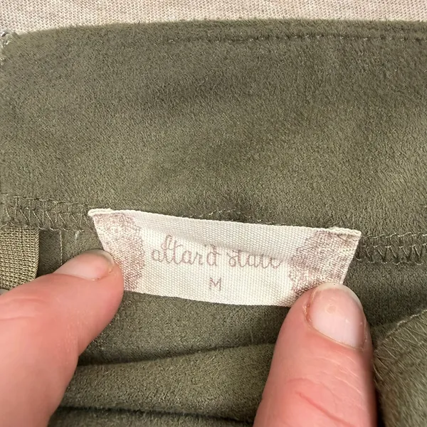 Altard State Olive Green Faux Suede Wrap Mini Skirt‎ Medium Style HF19H112 - Image 2