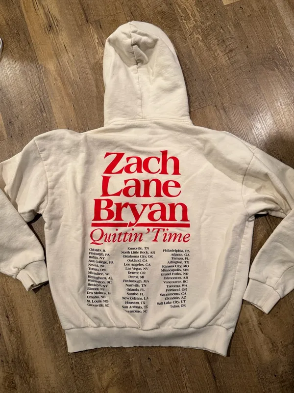 Zach Bryan Quittin’ Time Tour Hoodie Small - Image 4