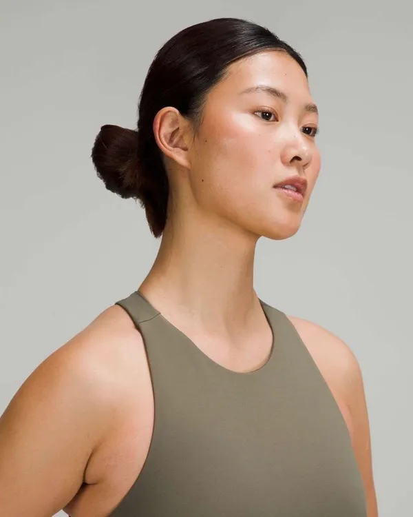Lululemon Logo Elastic Everlux Shelf Tank Top Army Green / White Opal 8 - Image 9