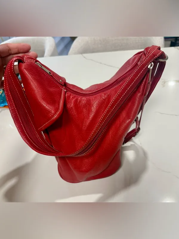 Canyon Outback Red Leather Shoulder Bag Convertible Backpack Louisville Cardinal - Image 11