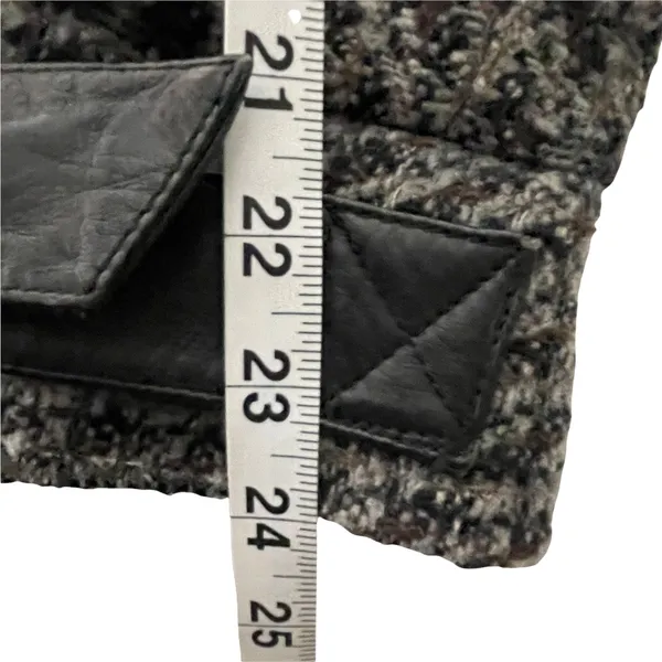 Anne-Gee Women's Size 7/8 Tweed Moto‎ Black Gray Bomber Jacket - Image 9