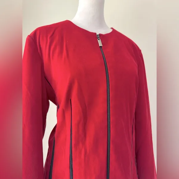 Vintage Y2K Positive Attitude Red Full Zip Jacket Size 12 - Image 5