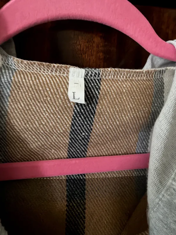 Brown hooded flannel Size L - Image 3