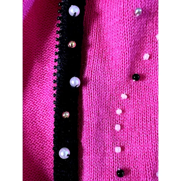Jack B Quick 90s Pink Perfume Knit Cardigan size Medium - Image 14
