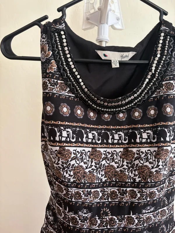 Brown Patterned Dress Size XS - Image 2