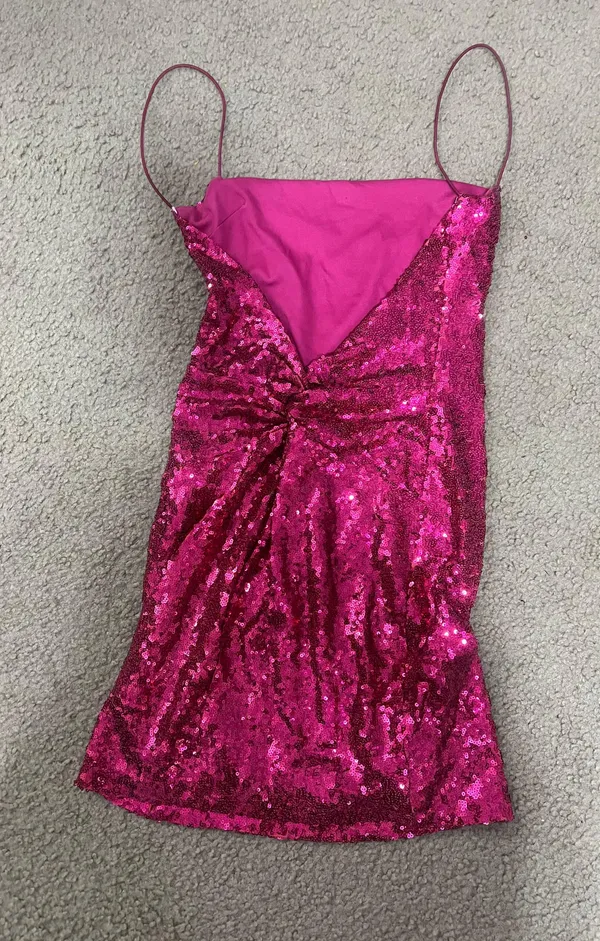 Dillard's Pink Sparkle Mini Dress - Image 3