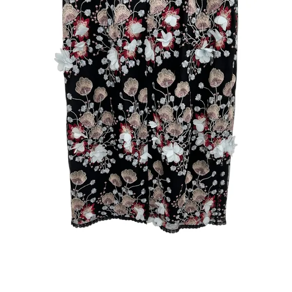 Dress‎ the Population Tara Floral Embroidered Black Multi Dress Size Large - Image 10