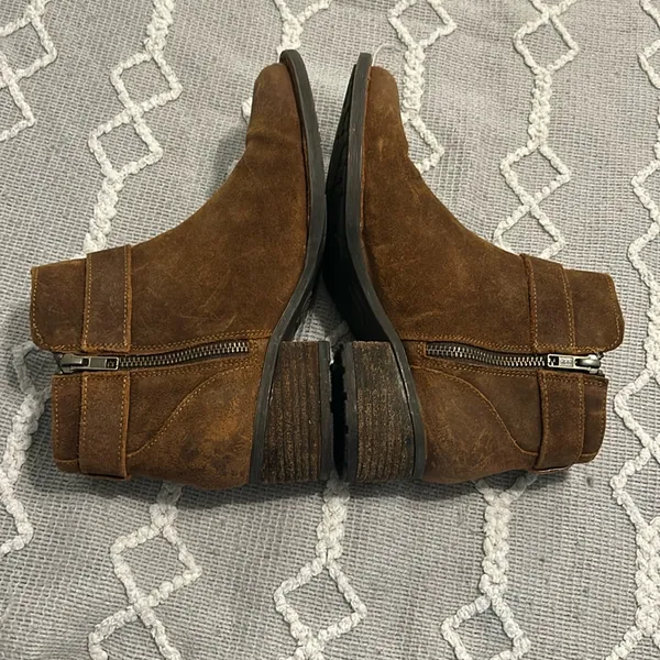 Born Brown Ankle Booties with Buckle Size 8 - Image 6